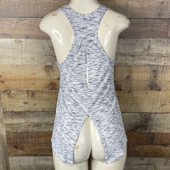 Lululemon Salute The Sun Tank Top Tie Back Tiger Space Dye Black White SZ 8 - Picture 3 of 10